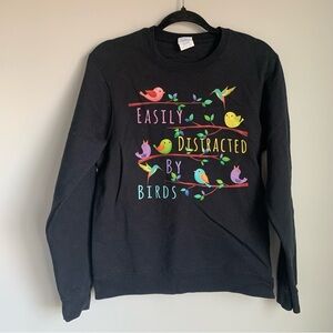 Easily Distracted By Birds Black Sweatshirt